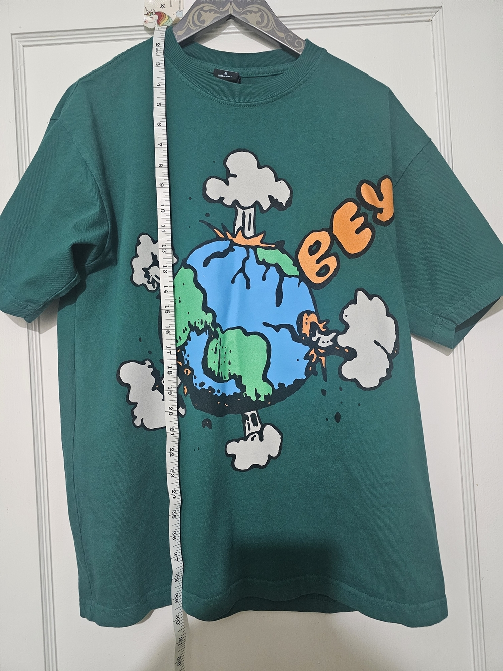 Obey Teal Graphic Tee with Blue & Green Globe